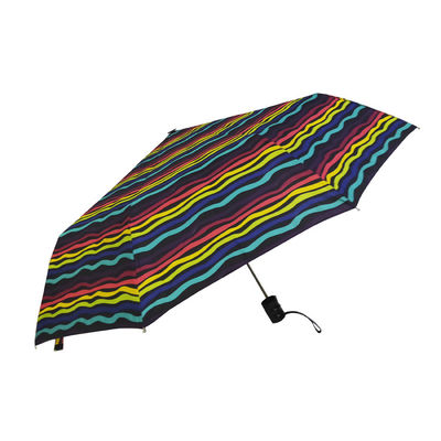 Transferencia de calor que imprime los paraguas plegables de la pongis 190T con diseño de la raya