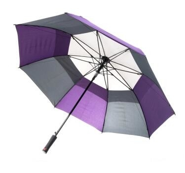 Paraguas doble del golf del toldo del marco metálico de la pongis de RPET con las costillas de la fibra de vidrio