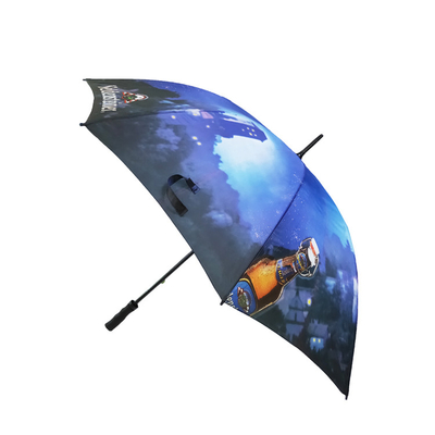 paraguas recto de la manija de la tela abierta de la pongis del manual de 68 62 58in