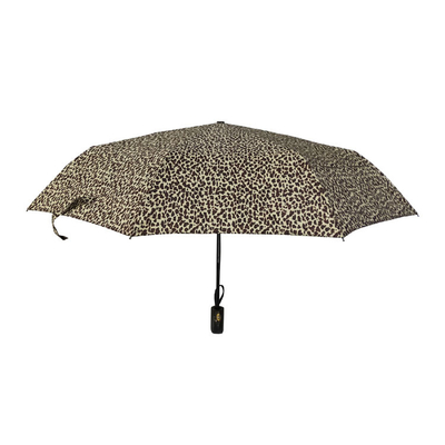 190T paraguas plegable del poliéster 3 con el modelo del leopardo