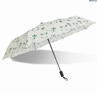 paraguas abierto del manual plegable de la pongis 190T con las costillas de la fibra de vidrio