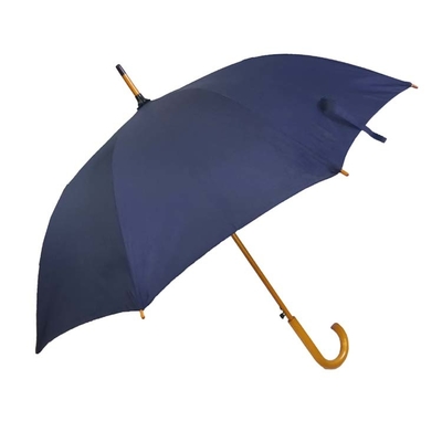 Paraguas de madera de la manija de la pongis recta del negocio con Logo Printing