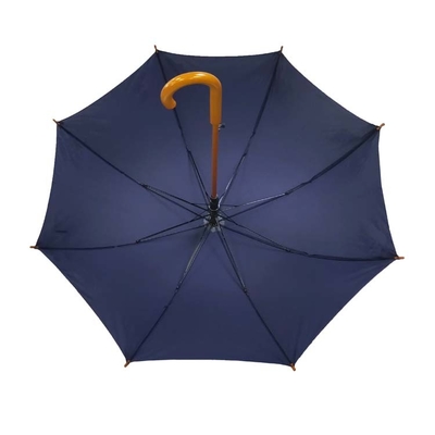 Paraguas de madera de la manija de la pongis recta del negocio con Logo Printing