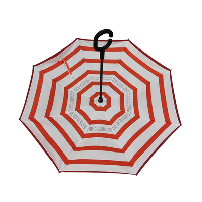 Paraguas invertido reverso de encargo de la capa doble de la tela de la pongis del SGS