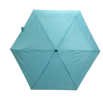 Paraguas del bolsillo de la pongis abierta manual de 5 dobleces pequeño con las costillas de la fibra de vidrio