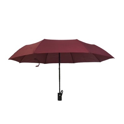 Paraguas plegable del viaje de la fibra de vidrio del poliéster a prueba de viento de la costilla 190T