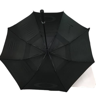 Paraguas abierto del golf de la capa doble del manual de la pongis con las costillas de la fibra de vidrio