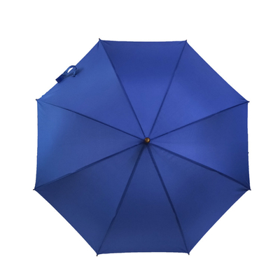 Paraguas promocional a prueba de viento del regalo del color sólido del SGS con la manija de madera