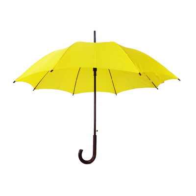 Paraguas recto a prueba de viento abierto auto de la manija de madera con el eje de la fibra de vidrio
