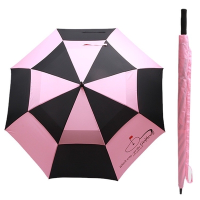 fibra de vidrio resistente Logo Promotional Golf Umbrella del viento 33inch