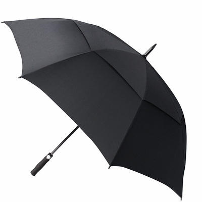 Paraguas promocional de la lluvia del golf de la capa doble de la pongis 190T