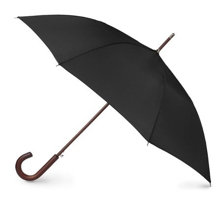 Paraguas de madera de la manija del tamaño estándar 190T de BSCI de la tela normal de la pongis