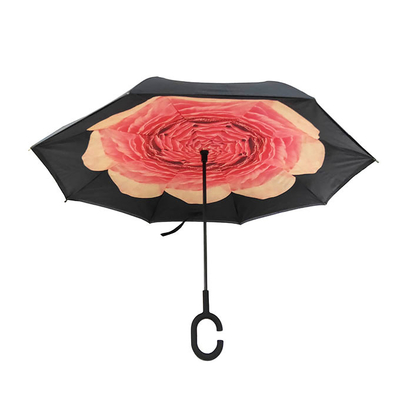 Capa doble de Inside Out del paraguas al revés invertido reverso de la pongis 23 pulgadas