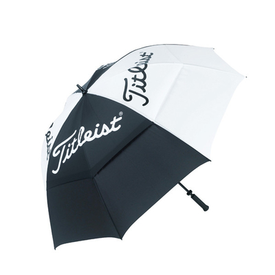 Paraguas recto abierto auto a prueba de viento del golf de la capa doble con el logotipo modificado para requisitos particulares