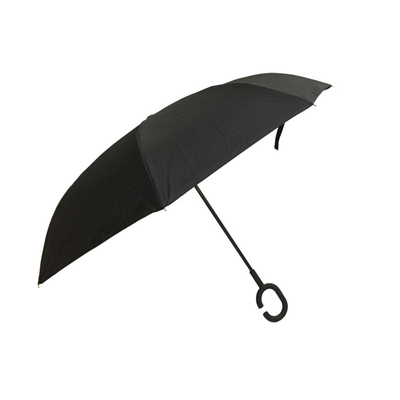 Capa doble a prueba de viento invertida reversa del paraguas de la manija de encargo de C