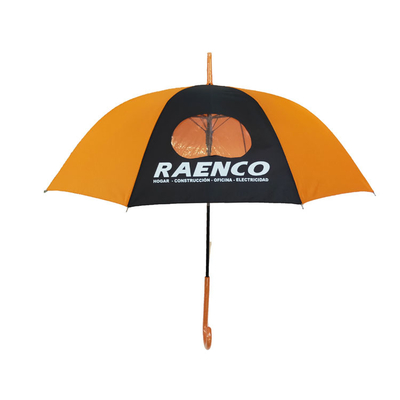 Las señoras del marco metálico de la tela de la pongis llueven color anaranjado automático del paraguas