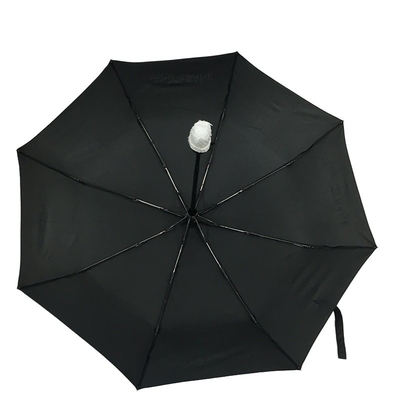 Diámetro doble a prueba de viento los 95cm del color del negro del paraguas de las costillas de la fibra de vidrio