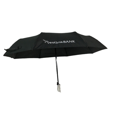 Diámetro doble a prueba de viento los 95cm del color del negro del paraguas de las costillas de la fibra de vidrio