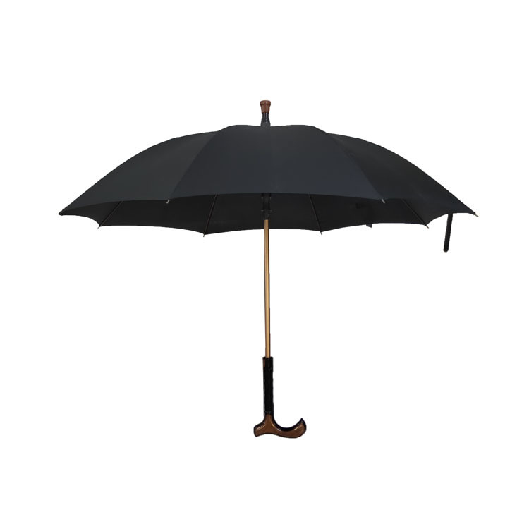 Prenda impermeable abierta automática del paraguas del bastón del marco del oro