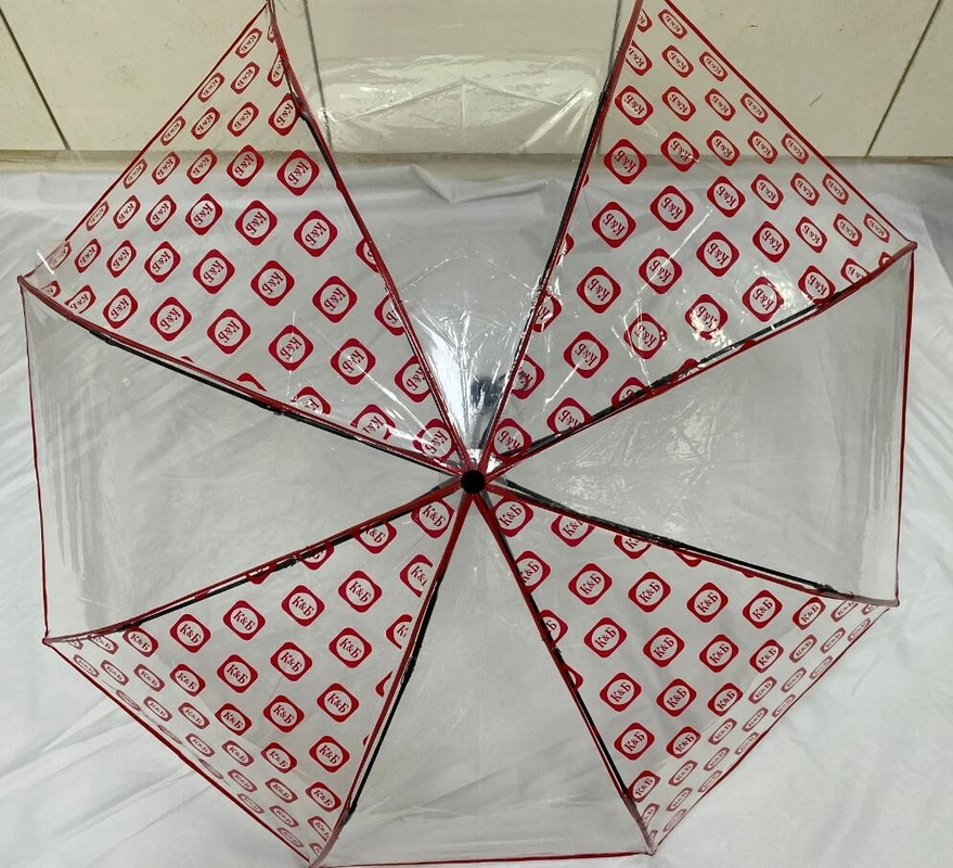 Marco de metal abierto manual de paraguas plegable transparente de 21 pulgadas