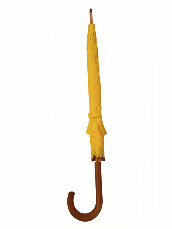 de alta calidad 23 pulgadas Windproof Auto Open Stick Paraguas con eje de madera y fibra de vidrio