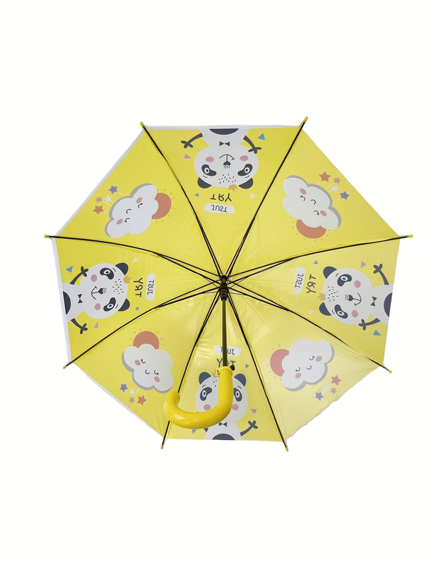 2025 Nuevo diseño OEM 19 pulgadas Cúpula de cartón y animales Super impermeable Paraguas para niños POE PVC
