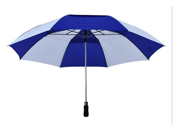 Diseño modificado para requisitos particulares manija compacta automática grande de EVA de la capa doble del paraguas del golf