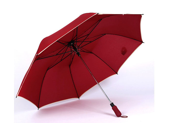 2 paraguas de encargo plegables del golf del logotipo, paraguas del golf para la lluvia con la cubierta de la tubería de Relective